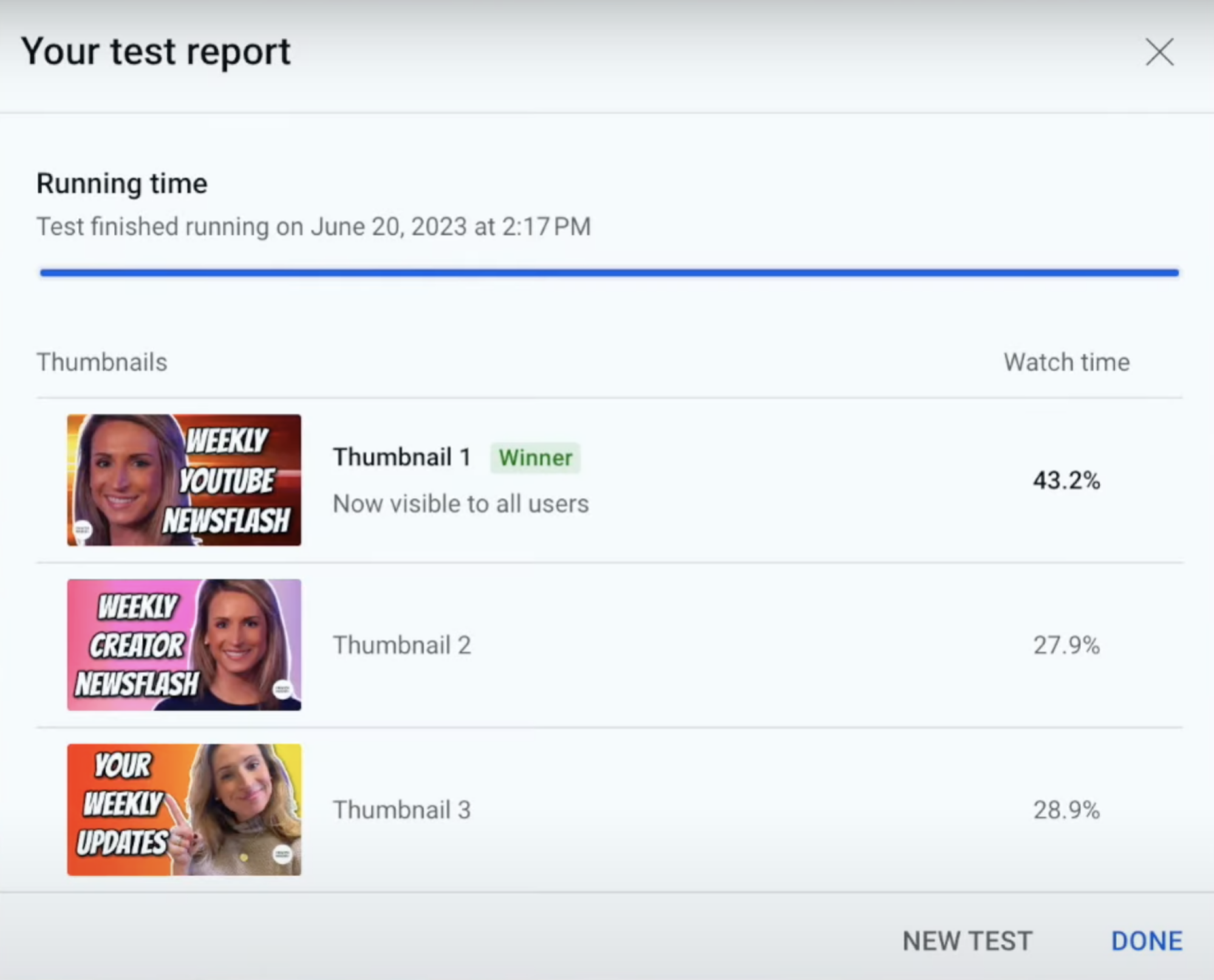 youtube-miniature-test-compare L'Outil d'A/B test de vignettes dans Youtube Studio